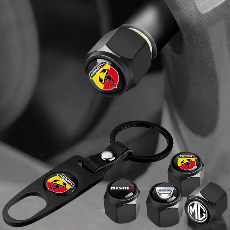 

5pcs Metal Car Tire Valve Caps With Wheel Wrench Keychain For Lada VESTA Niva Kalina Priora Granta Largus SAMARA Car Accessories