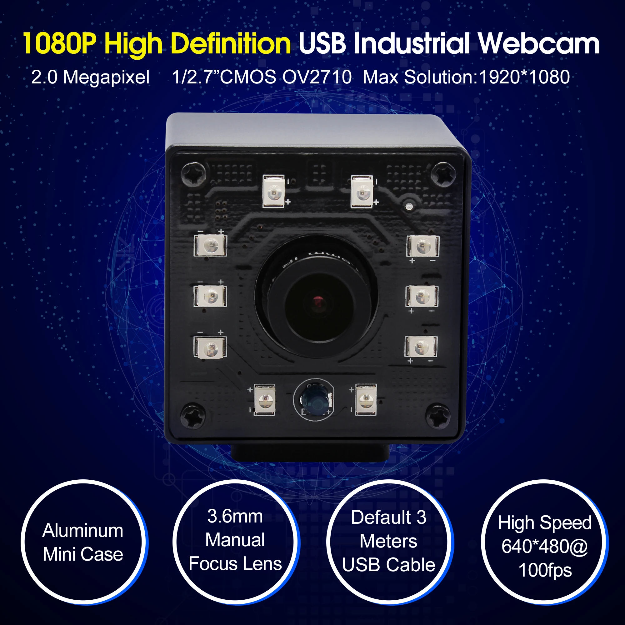 1080P OV2710 веб камера hd CCTV видеонаблюдения Мини инфракрасная ночного видения USB Hd с