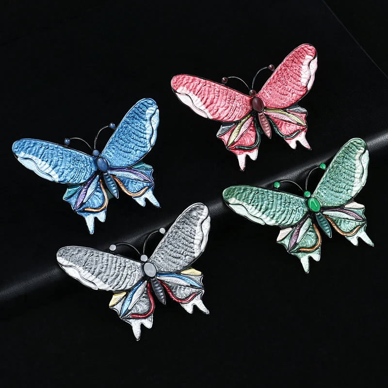 

2019 Hot Sale Women's Enamel Butterfly Brooches for Girls Metal Pins Alloy Insects Banquet Wedding Bouquet Brooch Jewelry Gifts