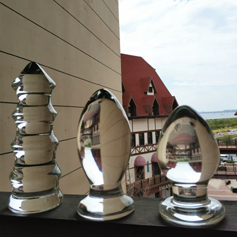 Большая Анальная пробка супер прозрачная со стеклом огромный анальный секс