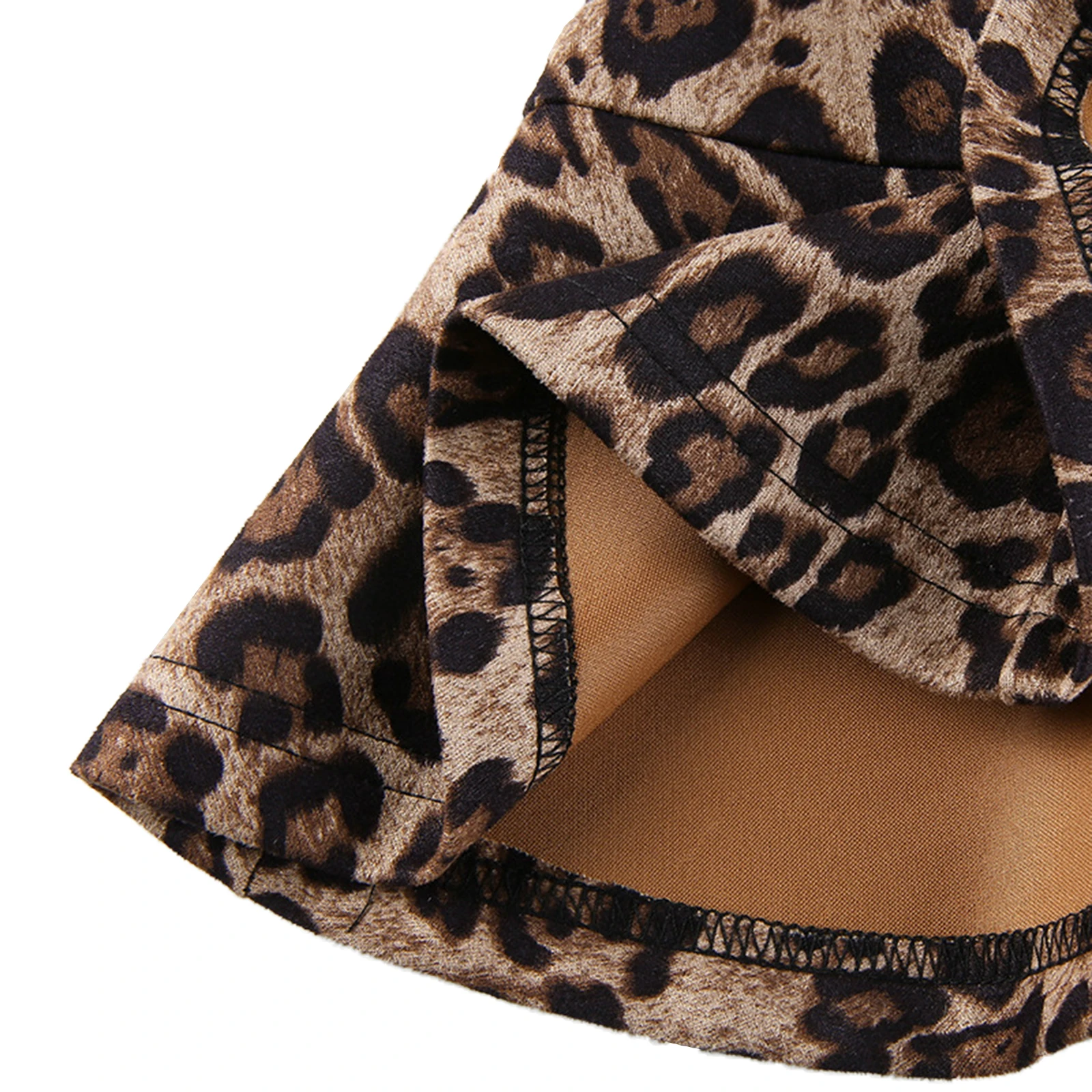 

Glegent Female Skirt, Adults Leopard Print High Waist Short Skirt Flounced A-line Dress for Autumn Winter, Brown, S/m/l/xl