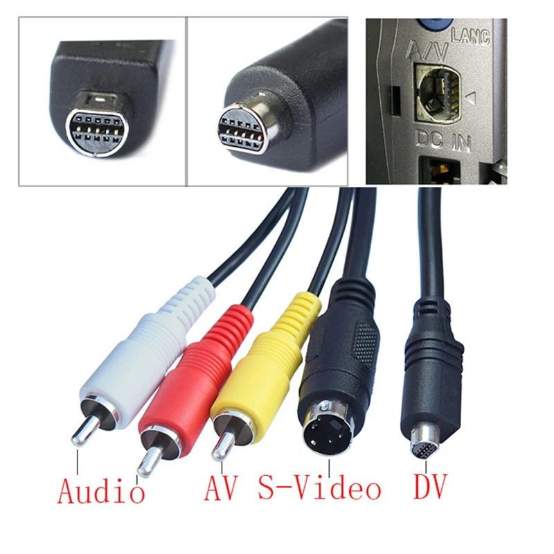 10 контактов на S-video композитное видео AV RCA цифровая камера кабель видеокамеры для