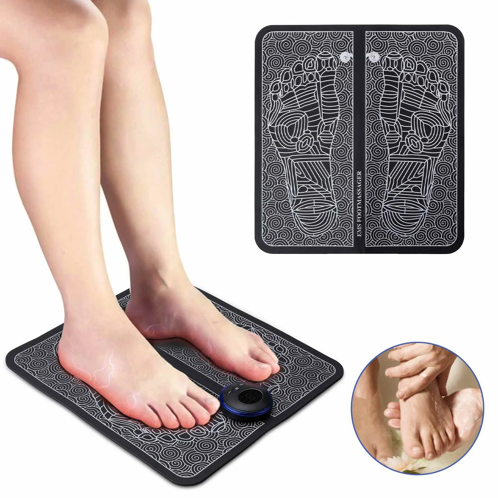 

9 Gears EMS Foot Massage Instrument 6 Modes USB Charging Acupuncture Improve Blood Circulation Relieve Ache Pain Health Care