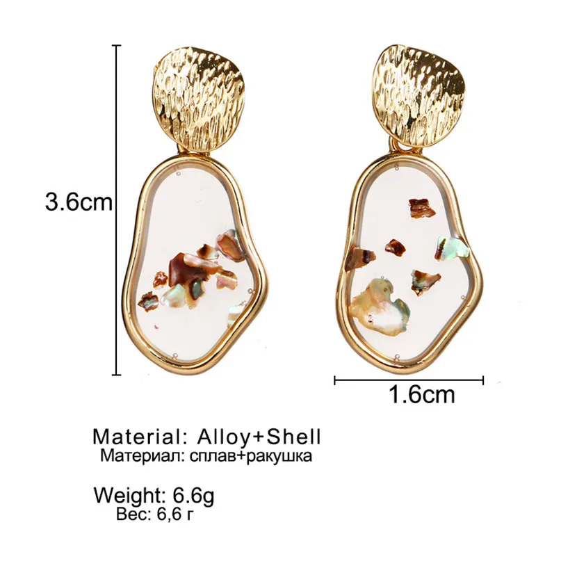 

Geometry Earrings Vintage Jewelry Shell Drop Earring Female Valentines Day Gift Gold Plated Goth Accessories Luxury Design