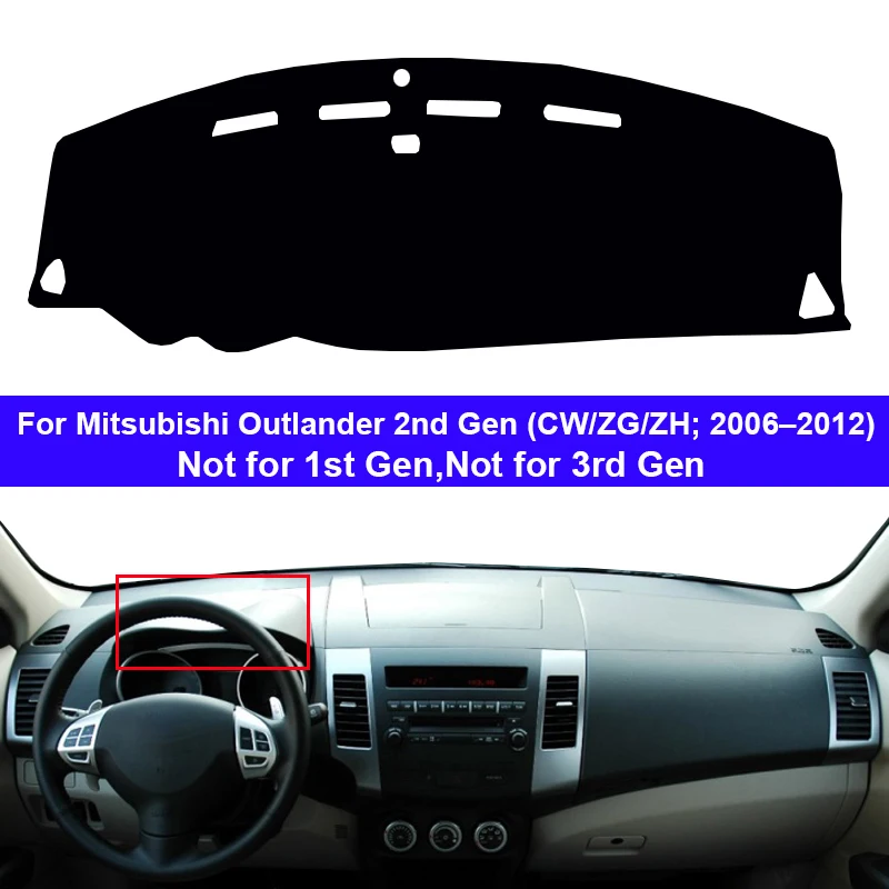 

Car Dashboard Cover Dash Mat Carpet Rug For For Mitsubishi Outlander 2nd Gen CW/ZG/ZH 2006 – 2012 2 Layers Sunshade Auto Cape