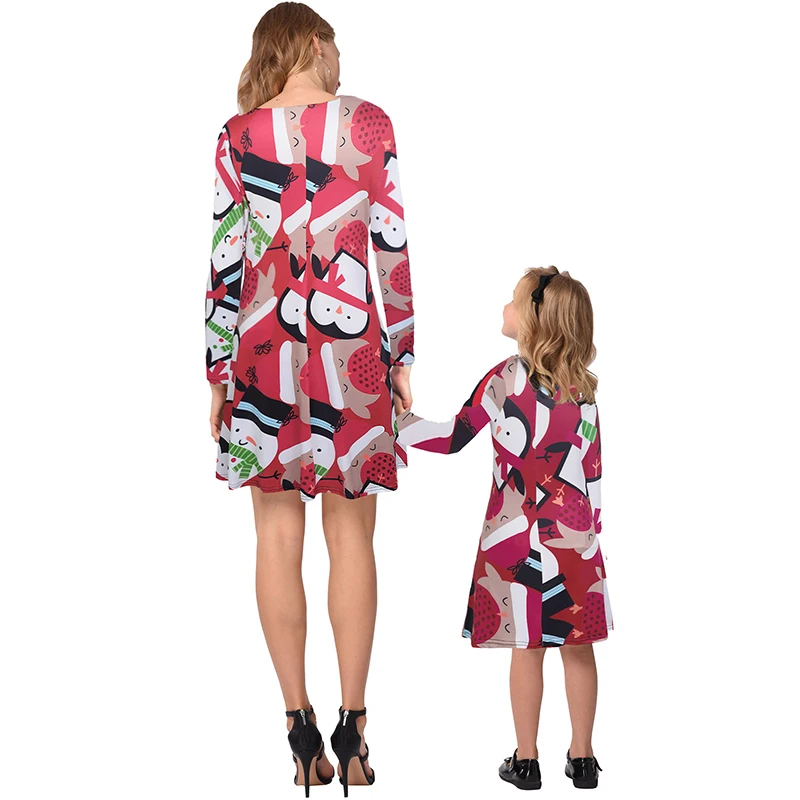 Рождественское семейное платье для мамы и дочки коллекция 2019 года осеннее с