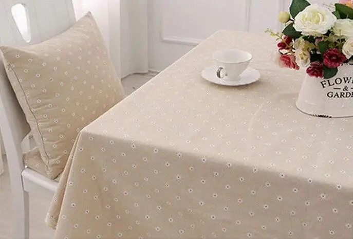 Daisy Flower Pattern Tablecloth Hot Sale Linen and Cotton Lace Edge Rectangular Table Cloth Home Hotel Textile | Дом и сад