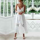 Женское кружевное платье-макси с V-образным вырезом