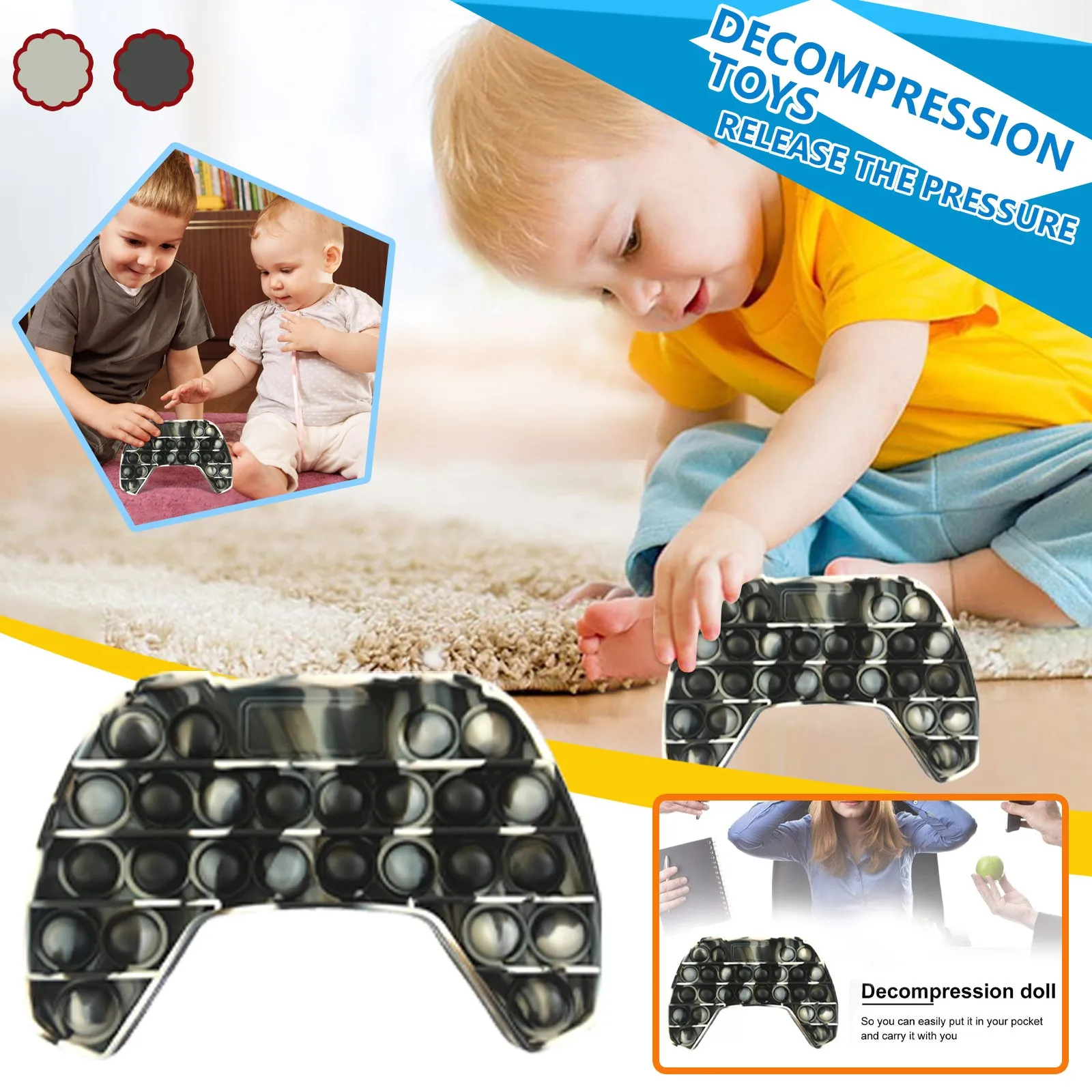 

Push Up Kid Simple Dimple Fidget Toy Adult Gamepad stress Hand Push Sensory Toys fidhet toys