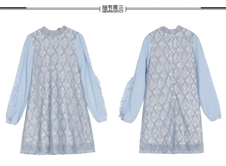 Семейная одежда WLG платья для мамы и дочки белое синее вечерние летчатое