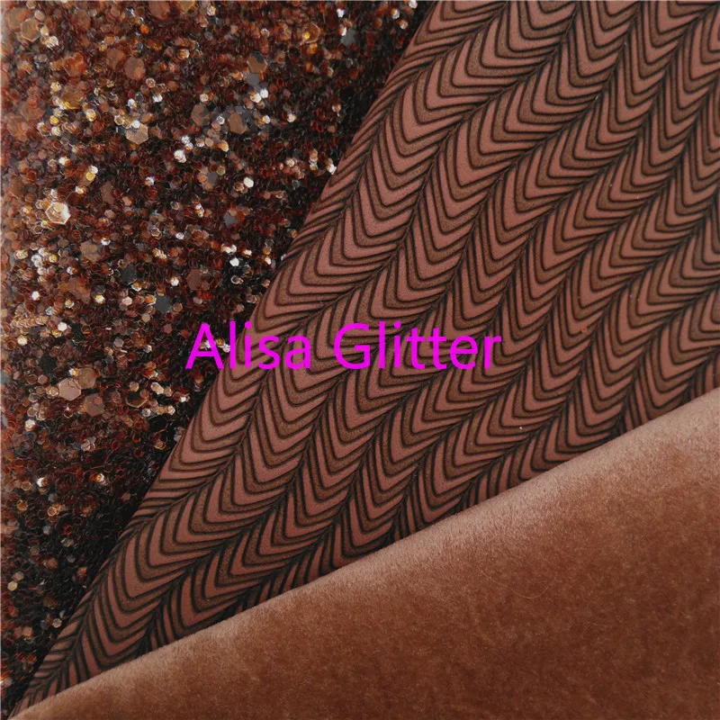 Блестящая коричневая ткань Alisa размера A4 21 х29 см бархатная из искусственной кожи