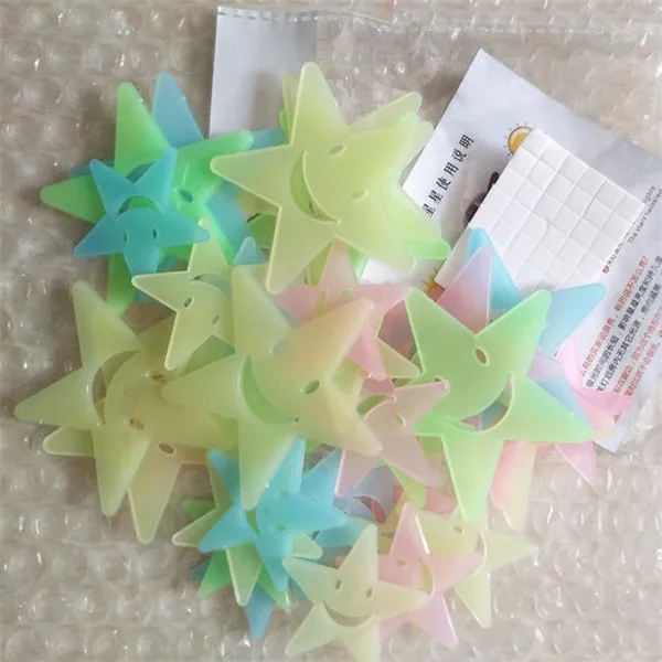 Счастливое Улыбающееся Лицо светящиеся Звездные наклейки 25 г спальня диван