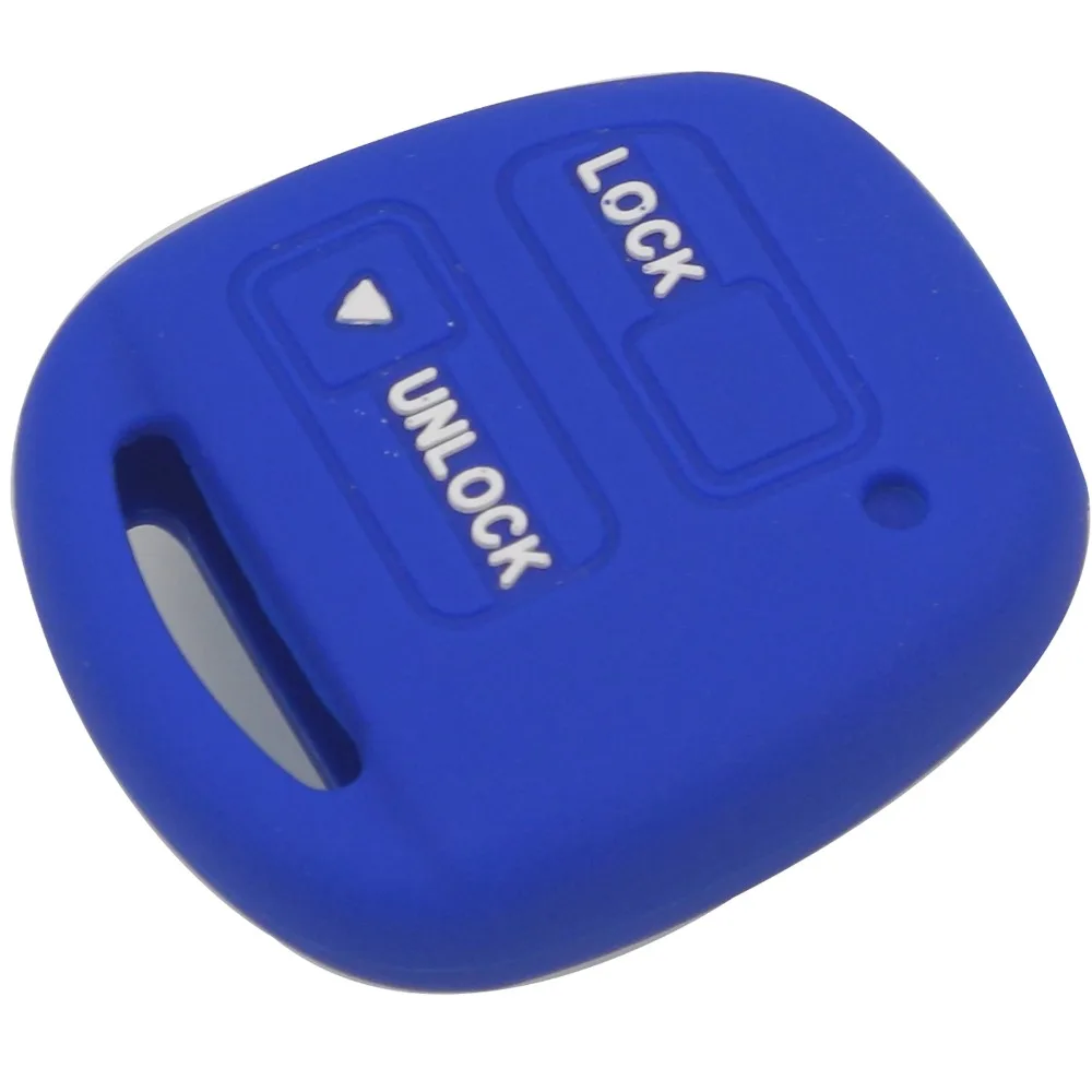 

jingyuqin 10pcs 2 Buttons Silicone Car Key Fob Case Cover For TOYOTA CAMRY RAV4 Corolla PRADO YARIS