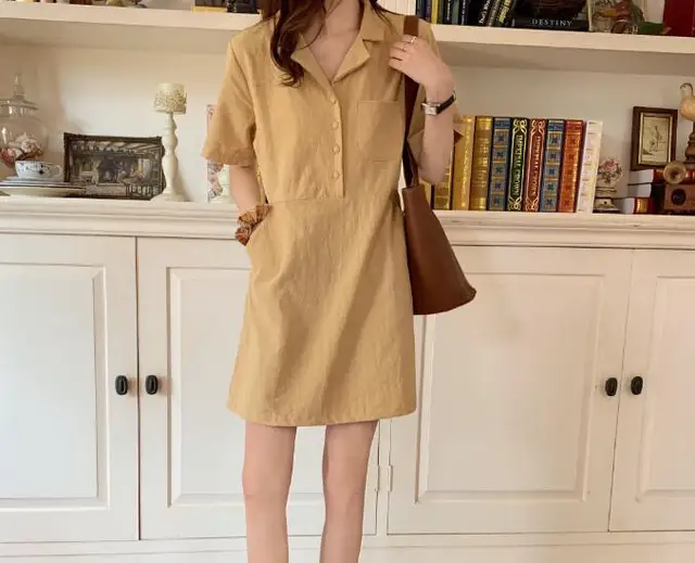 Бежевое Хлопковое Платье фото 13