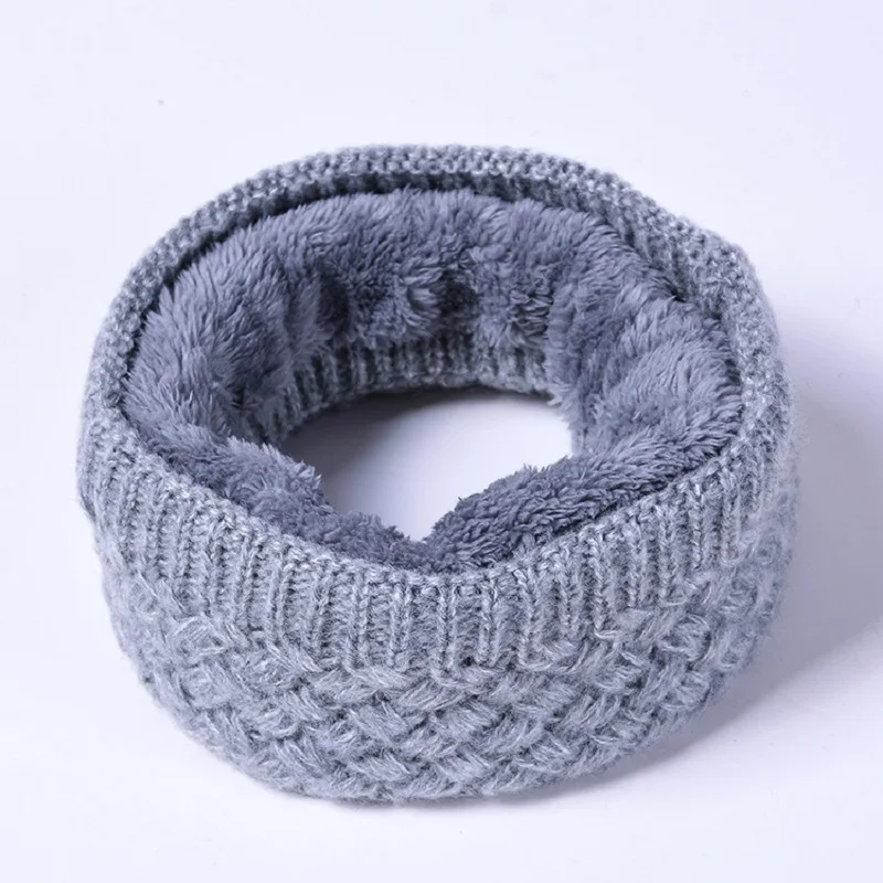 

Wecute Warm Winter Scarf Knitted Wool Thick Plush Outdoor Cold Protection Neck Guard Over 7 Years Circumference 50cm Soft Snood