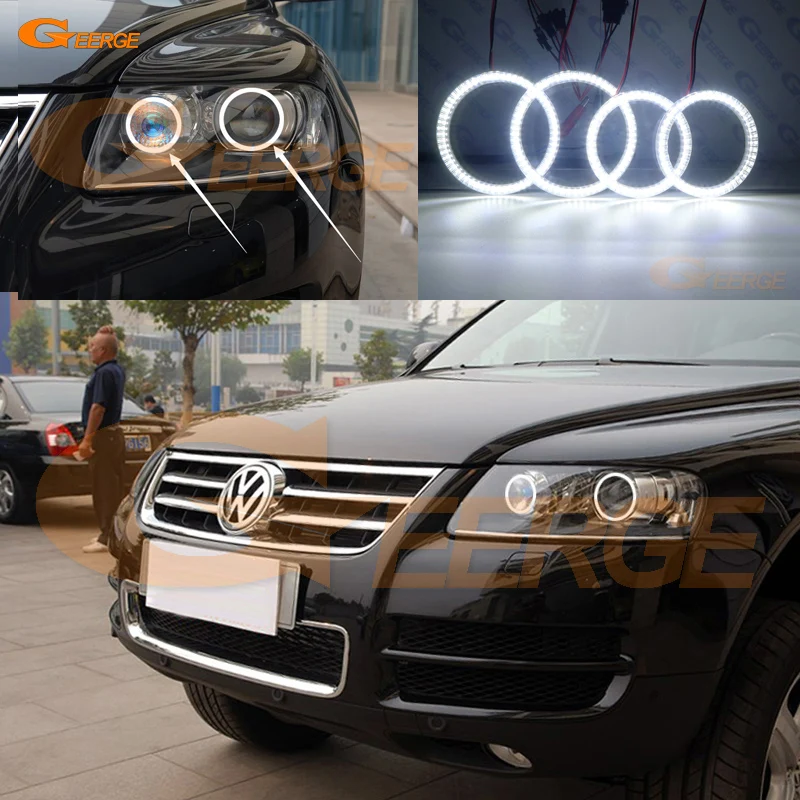 

For Volkswagen VW Touareg 7L 2003 2004 2005 2006 2007 2008 2009 Ultra bright SMD LED Angel Eyes halo rings kit Day Light