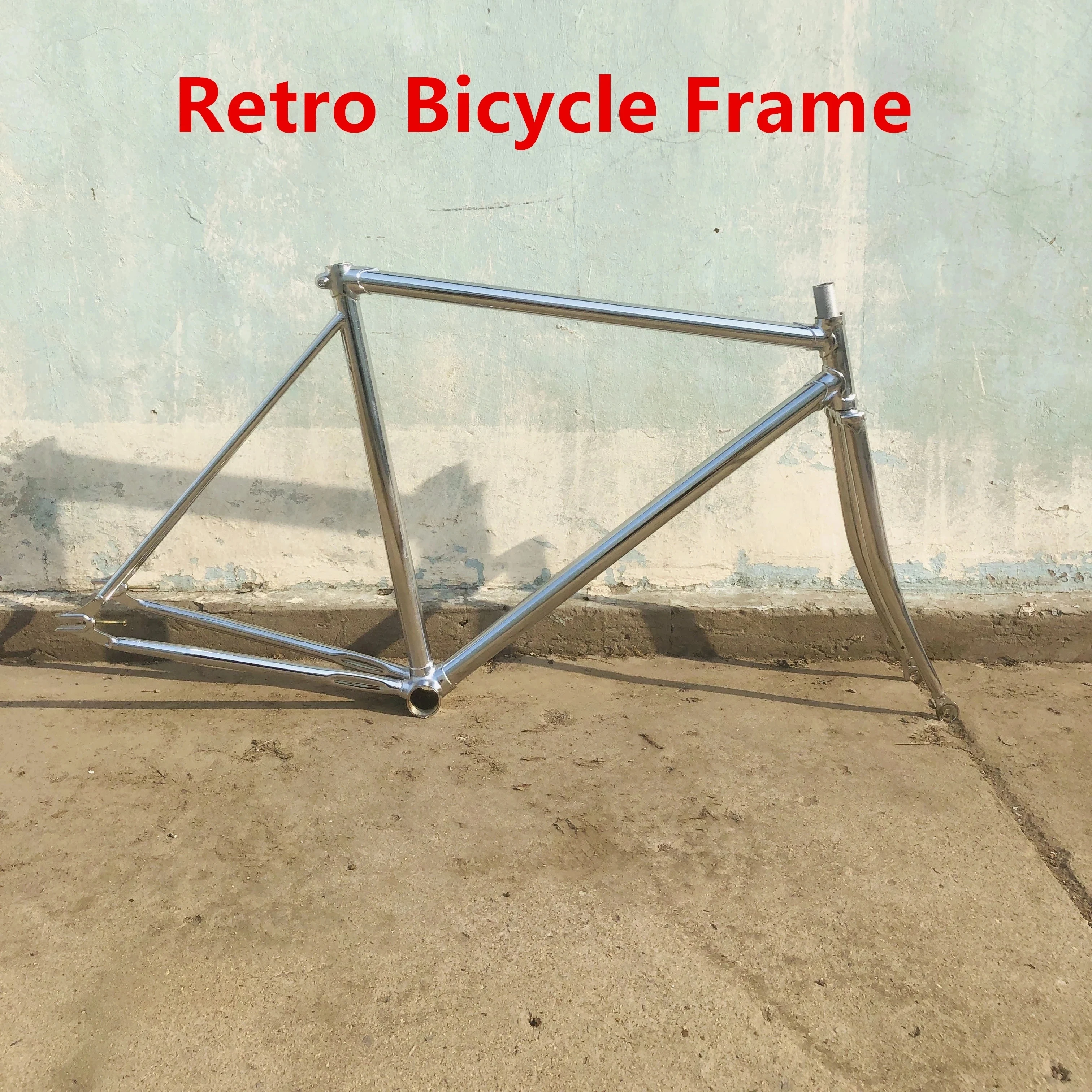 

700C Vintage Bike Frame Retro Silver 52cm Fixie Single Speed Bicycle Commuter Lady High Strength Carbon Steel Cycling Parts