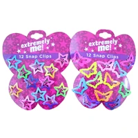 beautiful kids pentagram hair clips glitter bb clips butterfly colors 12 pcs children asymptotic color candy color star girls