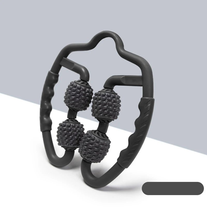 

U Shape Trigger Point Massage Roller for Arm Leg Neck Muscle Tissue for Fitness Gym Yoga Pilates Sports 4 Wheel