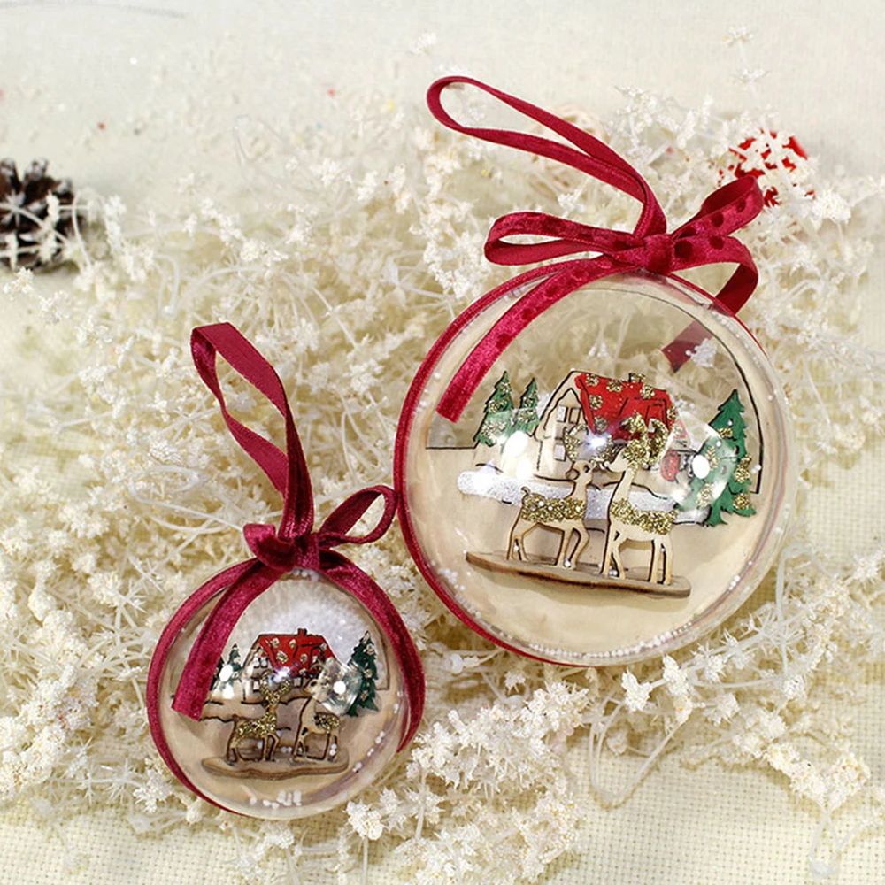 20pcs10pairs craft transparent balls home decoration wedding birthday party merry christmas hanging ornament gift diy box free global shipping