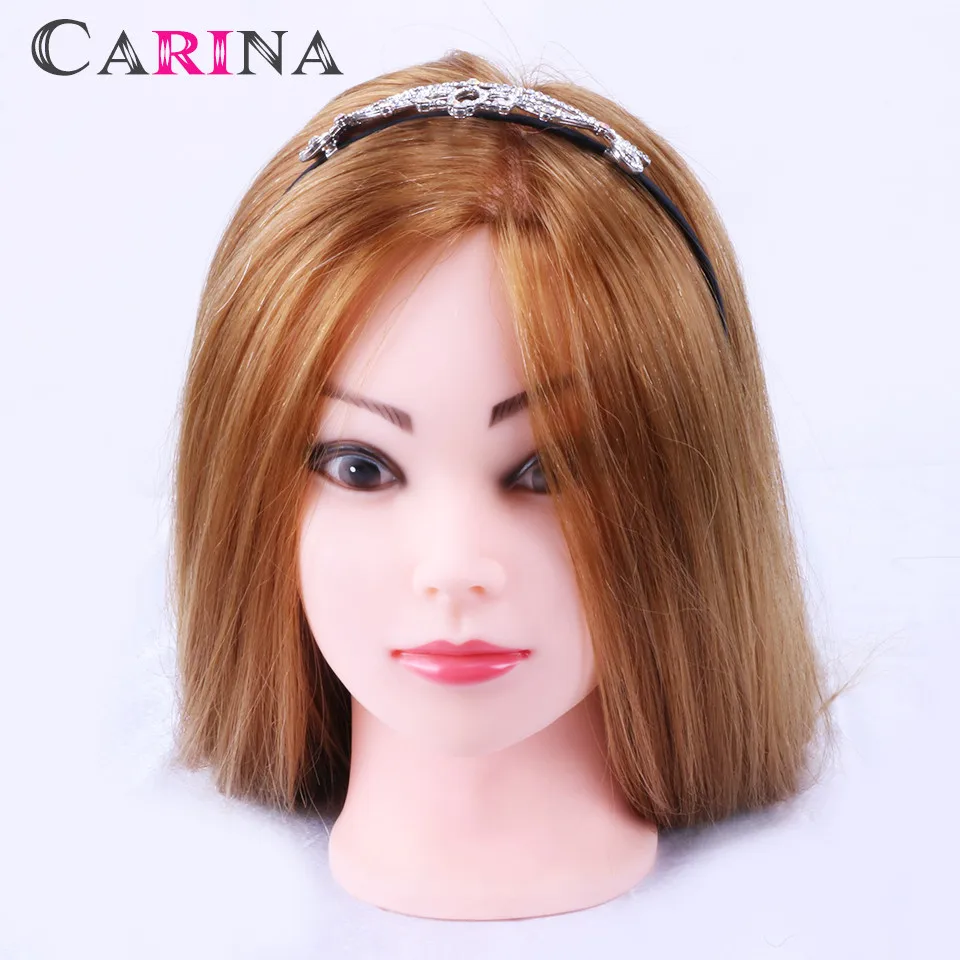 80% золотистые настоящие человеческие волосы манекен голова куклы для