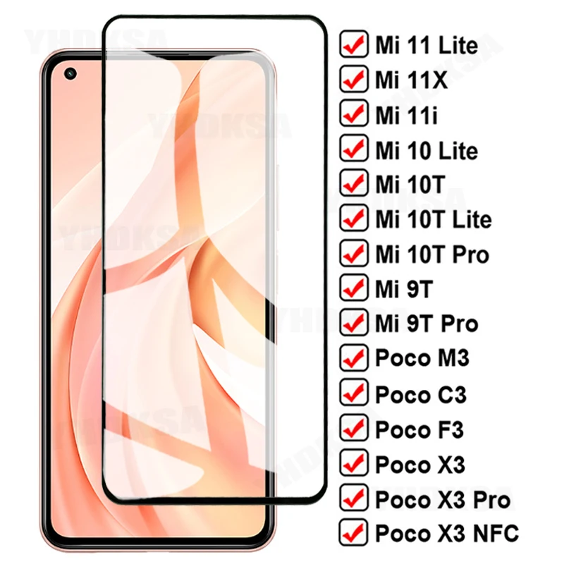 

Защитное стекло 11D, закаленное стекло для Xiaomi Mi 11/10 Lite/11i/11X/10T/9T Pro