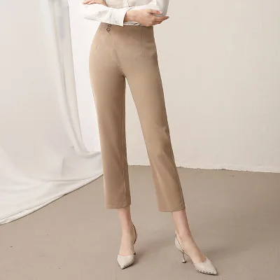

Women's Pants Spring And Fall Black High Waisted Straight Trousers Street Casual Sexy Slim Formfitting Women Trousers