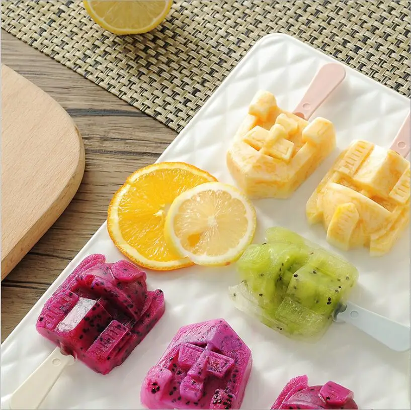 Форма для мороженого с мультяшным рисунком кухонный поднос 4 отверстиями и