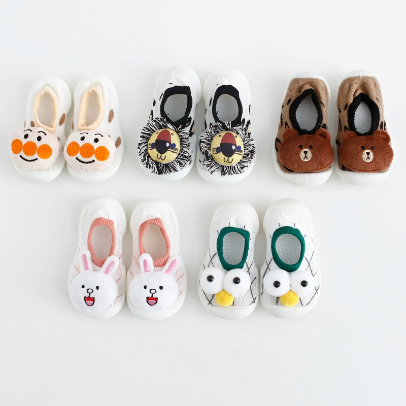 

Unisex Baby Shoes First Shoes Baby Walkers Toddler First Walker Baby Girl Kids Soft Rubber Sole Baby Shoe Knit Booties Anti-slip