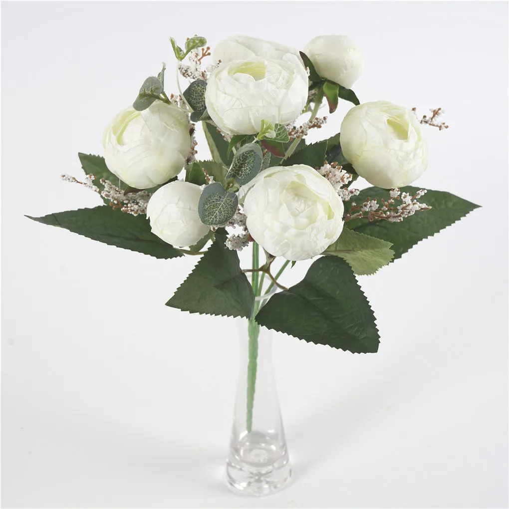 

Artificial Bridal Flower Bouquet Photography Prop Fake Wedding Bouquet Silk Cloth Floral Decor