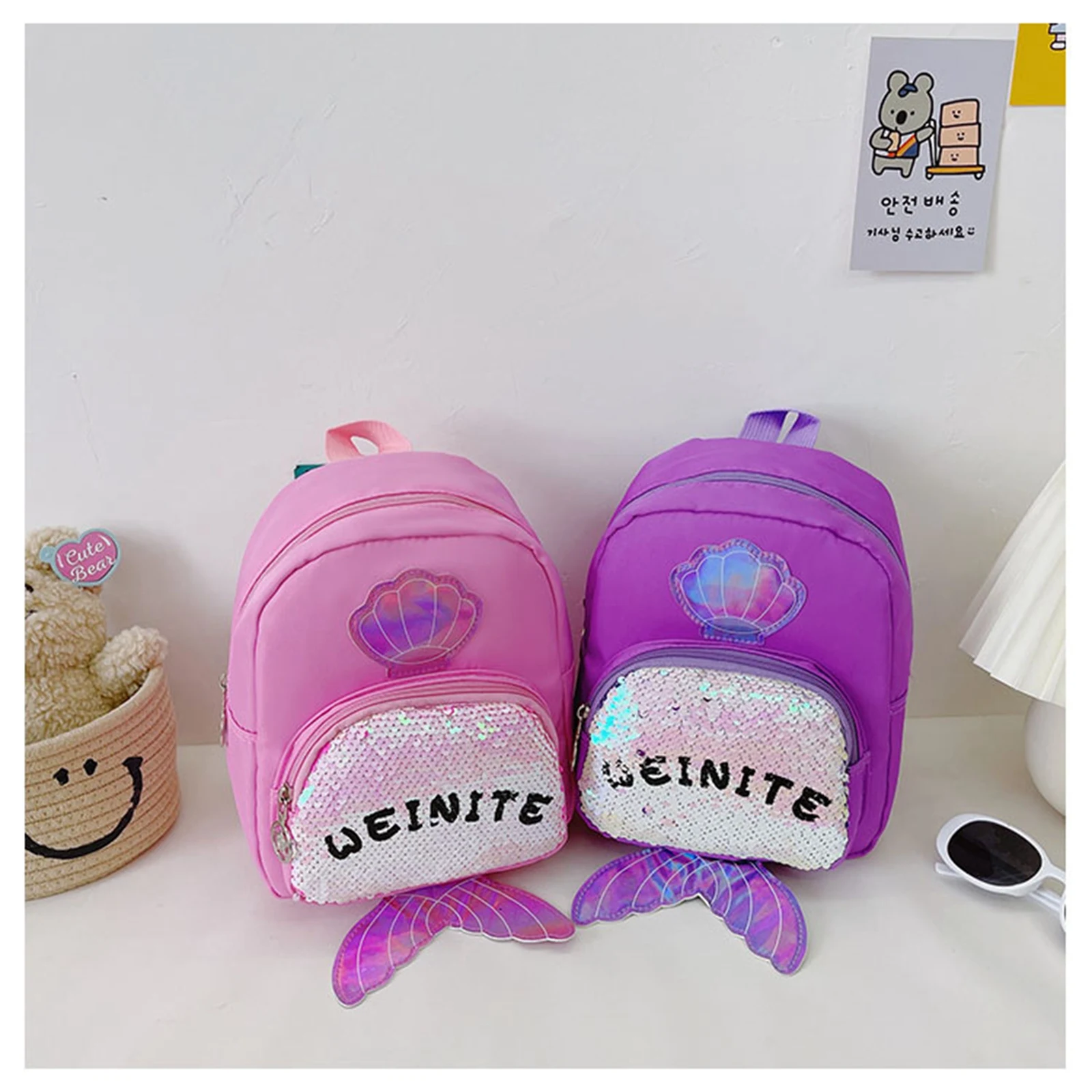 Детский рюкзак на молнии с мультипликационным рисунком для маленьких девочек