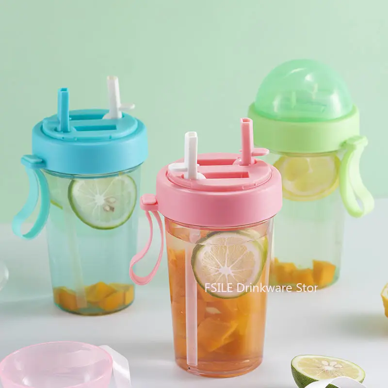 Модная простая двойная Питьевая чашка соломенная для воды пары чайник двойного