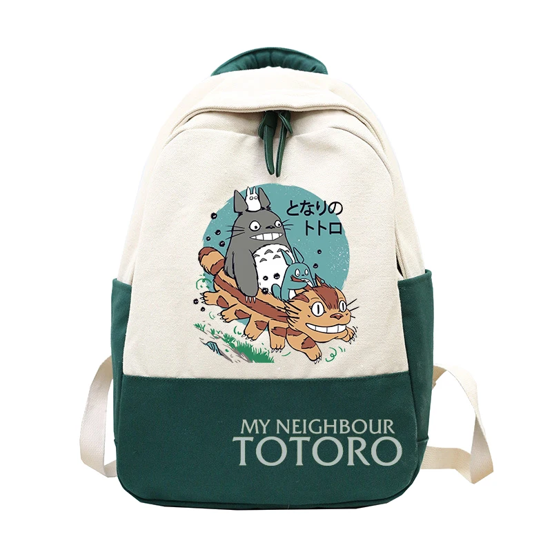 Забавный рюкзак Тоторо в стиле Харадзюку для детей лоскутный холщовый школьный