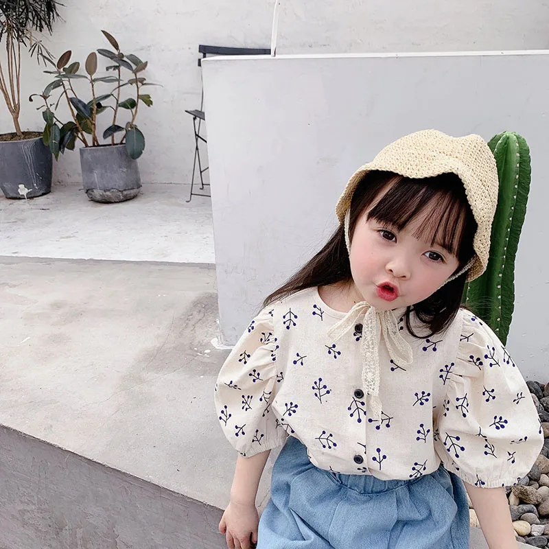 

Keelorn Girls Casual Floral T-shirts Clothing 2021 New Spring Kids Short Sleeve Sweatshirt Korean Fashion Children Tops Cotton