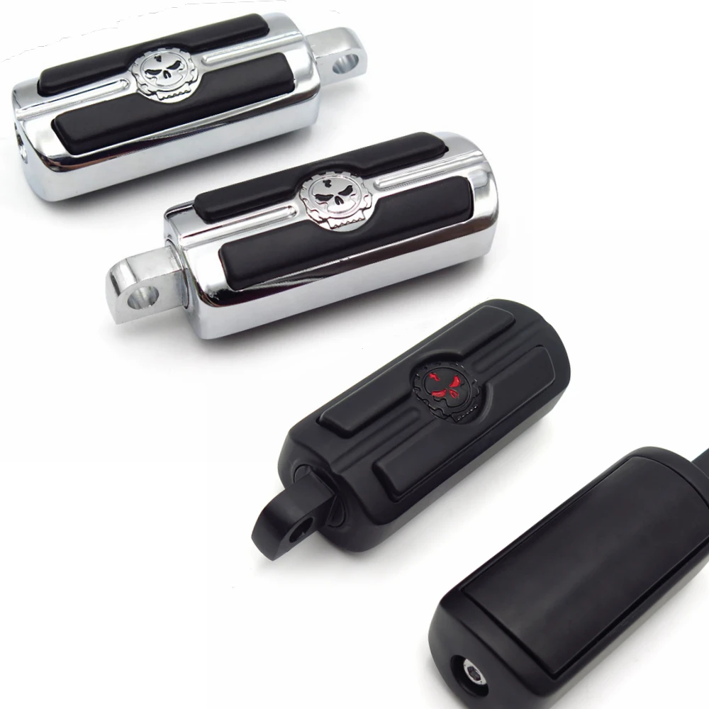 Мотоциклетный хромированный/черный колышек с черепом для Harley Davidson Spotrster Fat Bob Street