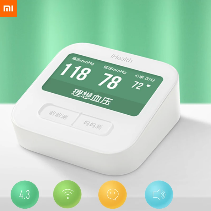 Xiaomi IHealth Bluetooth 4,0 умный монитор артериального давления на руку BPM1 4,3 дюймов wifi контроль цифровой сфигмоманометр