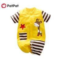 patpat 2020 new summer and spring baby adorable giraffe striped bodysuits baby toddler girl one pieces baby clothes