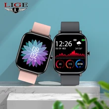 LIGE New Bluetooth Call Men Smart Watch Women Full Touch Fitness Tracker Blood Pressure Smart Women Smartwatch For Xiaomi Huawei