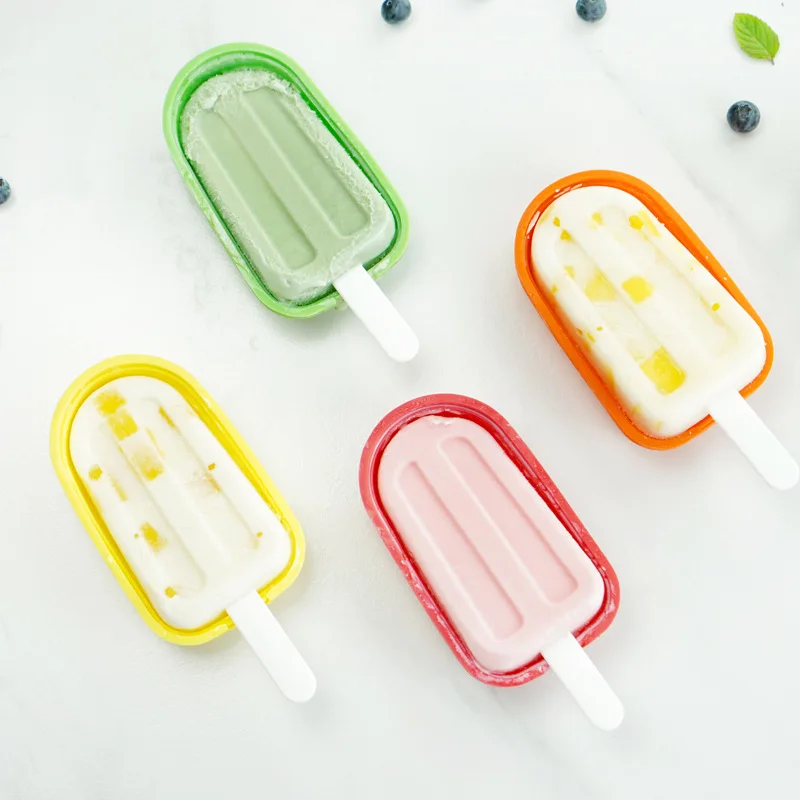

Silicone Popsicle Mold Homemade Ice Cream Mold Set DIY Creative Recycle Use Ice Cube Tray with Popsicle Stick for Children Adult