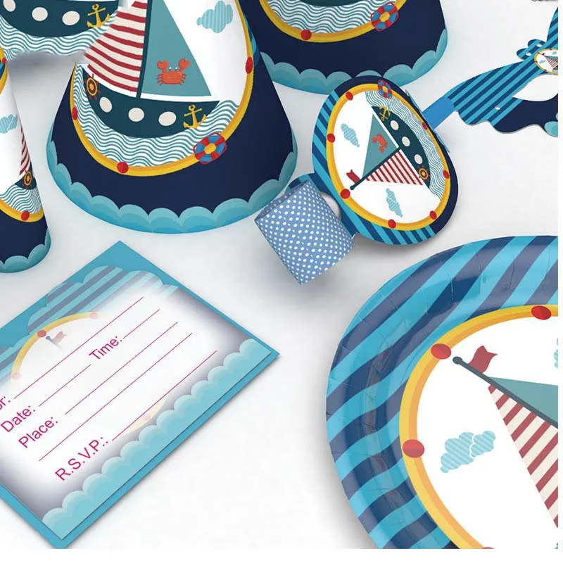 Одноразовая посуда на тему океана корабль аксессуары для свадебной вечеринки
