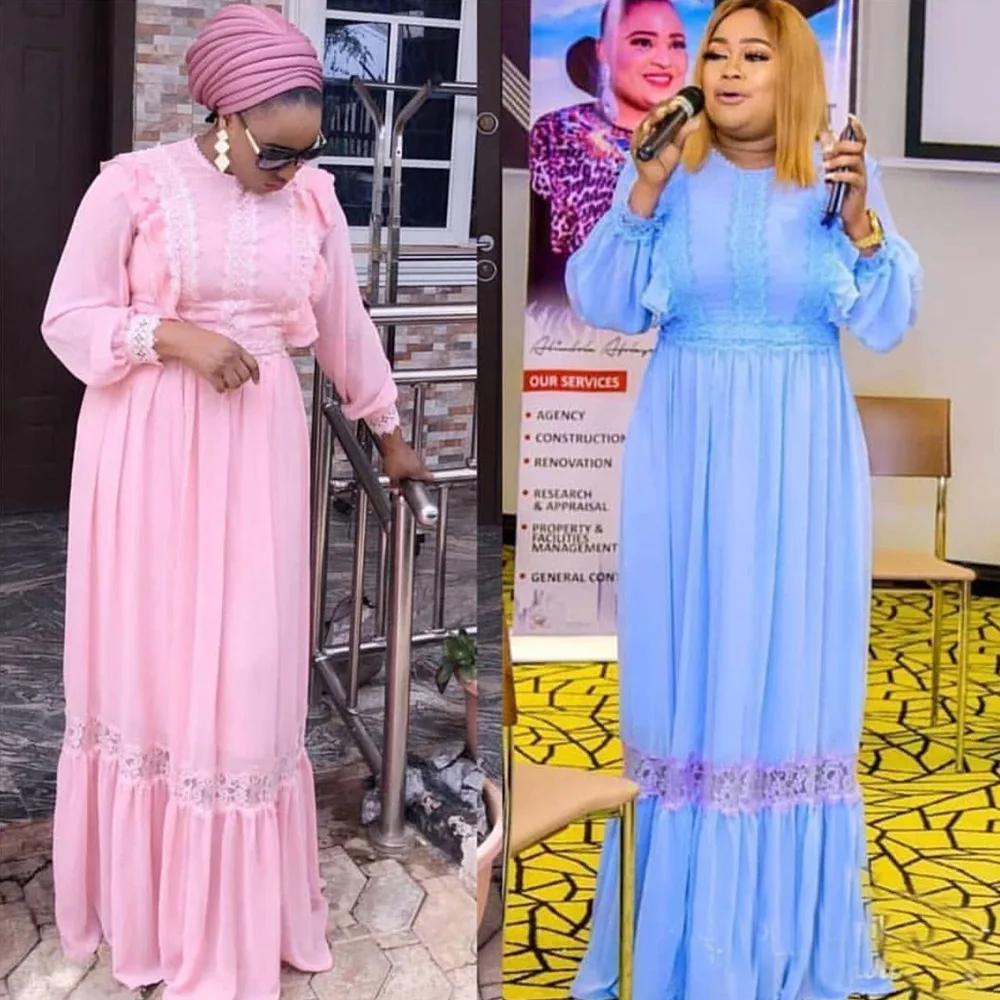 Модное шифоновое свободное платье в африканском стиле с длинным рукавом Дашики