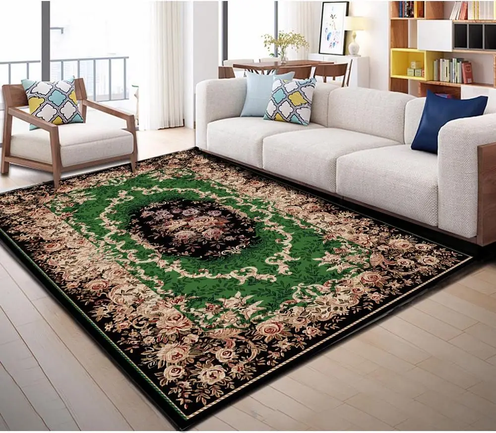 

European Court Style Home Carpets For Living Room Bedroom Rug Printed Vintage Persian Carpet Parlor Sofa Coffee Table Floor Mat
