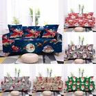 Эластичный чехол для дивана с забавным Санта-Клаусом, Рождественский мультяшный чехол для дивана с оленем, санями, самолетом, Рождественский Декор, эластичный чехол для дивана, кресла