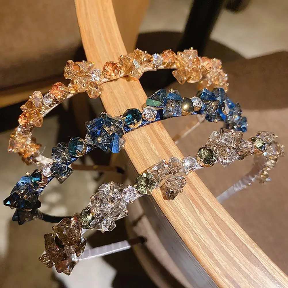 

Hairband French Style Elegant Women Charming Rhinestone Design Hair Hoop for School