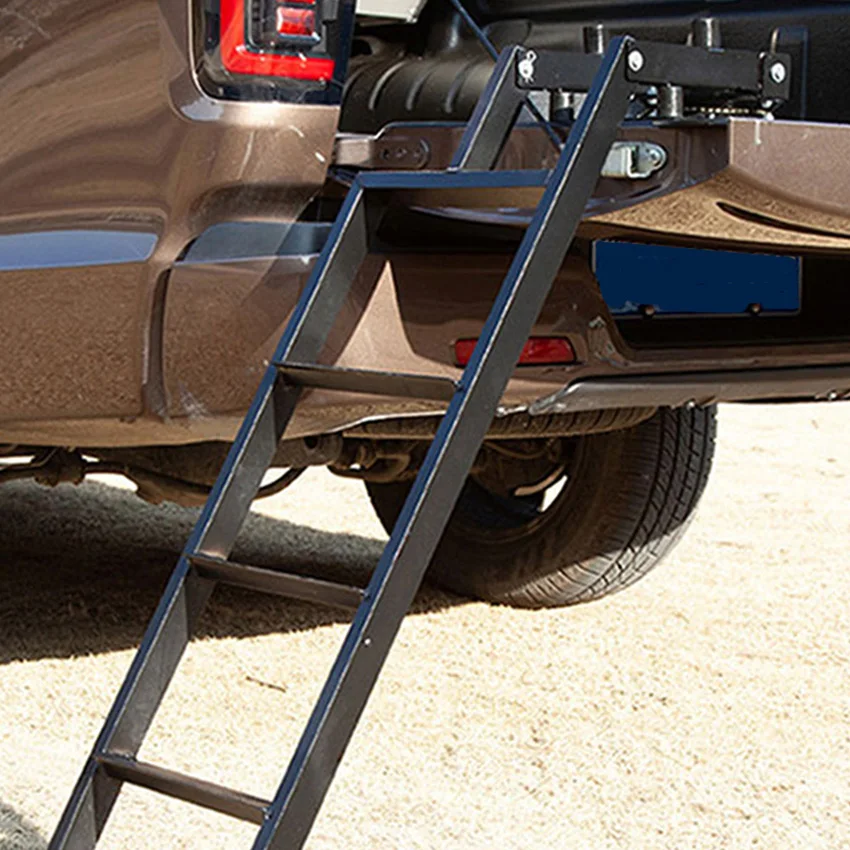 Universal Fit Tailgate Ladder For Pickup Truck Car Rear Door Ladder  Protective Frame Tailgate Folding Ladder Auxiliary Ladder