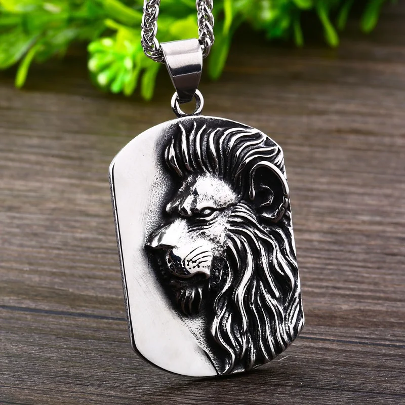 

Retro Punk Style Men's Lion King Pendant Necklace Fashion Three-Dimensional Animal Jewelry