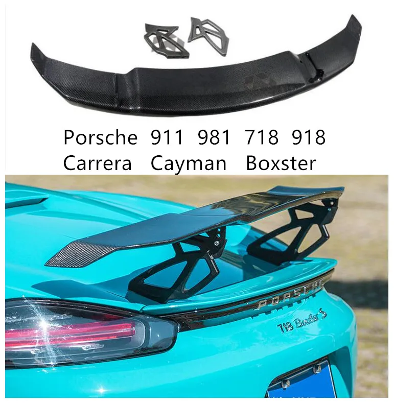 Спойлер из углеродного волокна для Porsche 911 981 718 918 Carrera Cayman Boxster 2006 2020