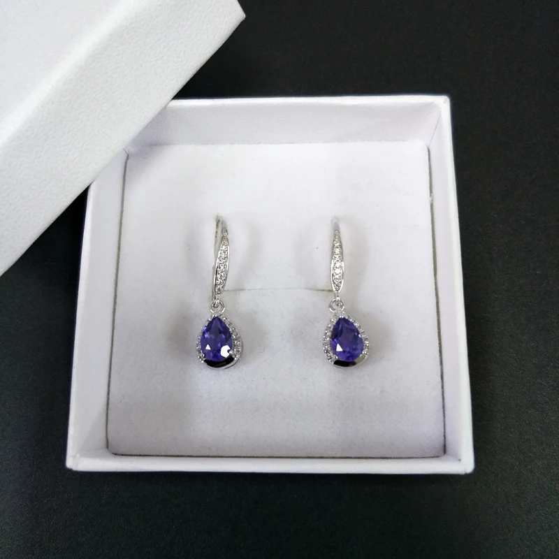 Bolaijewelry искусственные драгоценные камни в форме капли воды|Серьги-подвески| |
