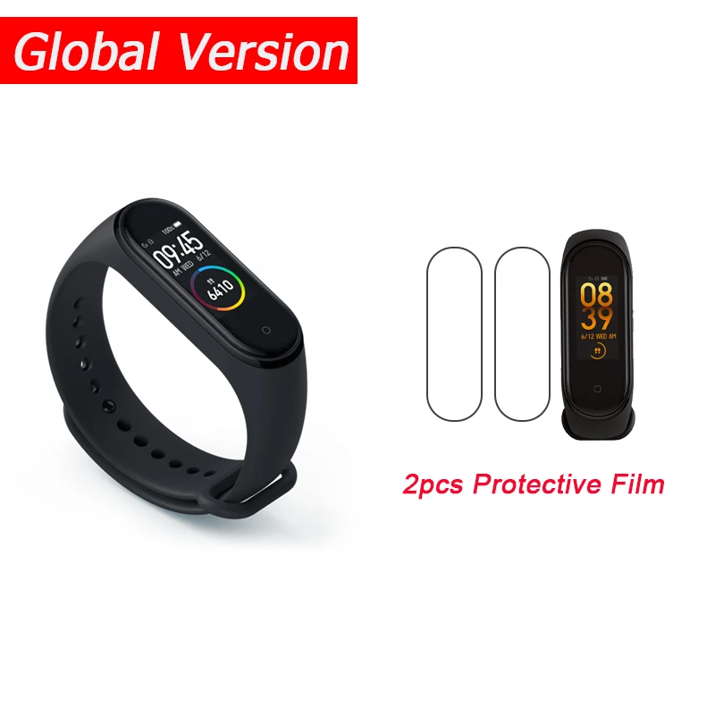 Global Add Films Xiaomi mi-браслет 4 Smart mi Band 4 0,9" AMOLED экран водонепроницаемый пульсометр фитнес 135 мАч 20 Bluetooth 5,0 50 атм - Цвет: Global Add Films