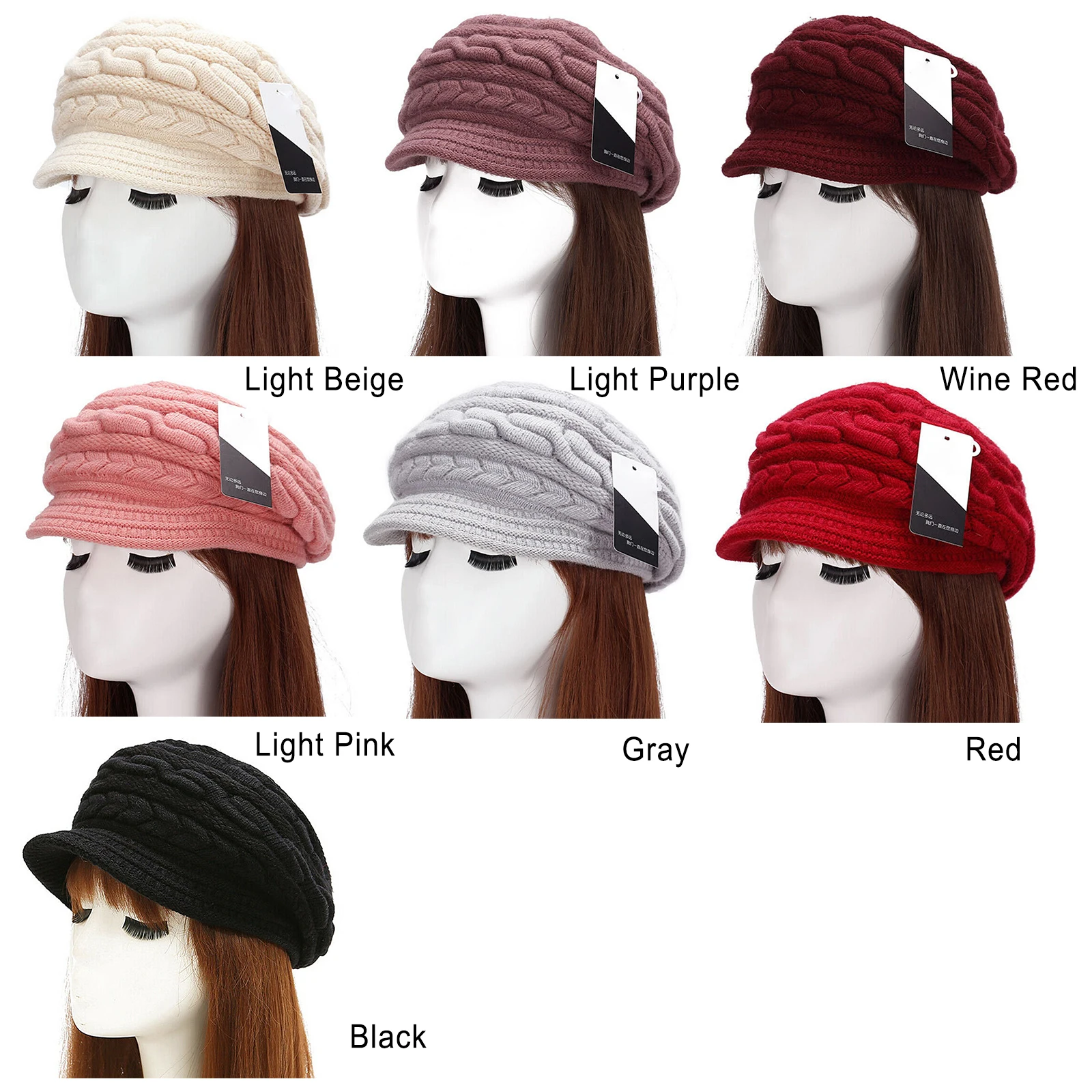 

Fashion Autumn and Winter Rabbit Wool Knitted Hat Ladies Fashion Warm Woolen Hat Soft Comfortable Thick Earmuff Hats